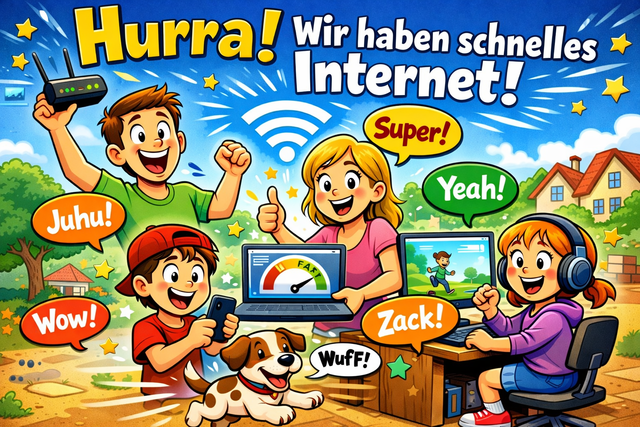 Hurra, wir haben schnelles Internet!